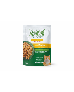Natural Trainer Gatto Sterilizzato Straccetti con Pollo per Tratto Urinario Bustina 70 gr